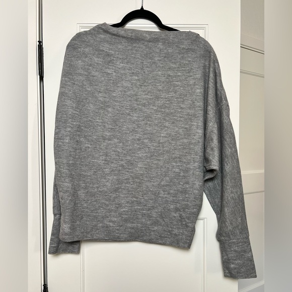 We the Free Gray Boat Neck Zipper Long Sleeve Sweater (Medium) - Picture 5 of 7